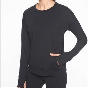 Athleta Black Inversion Long Sleeve Sweatshirt Top